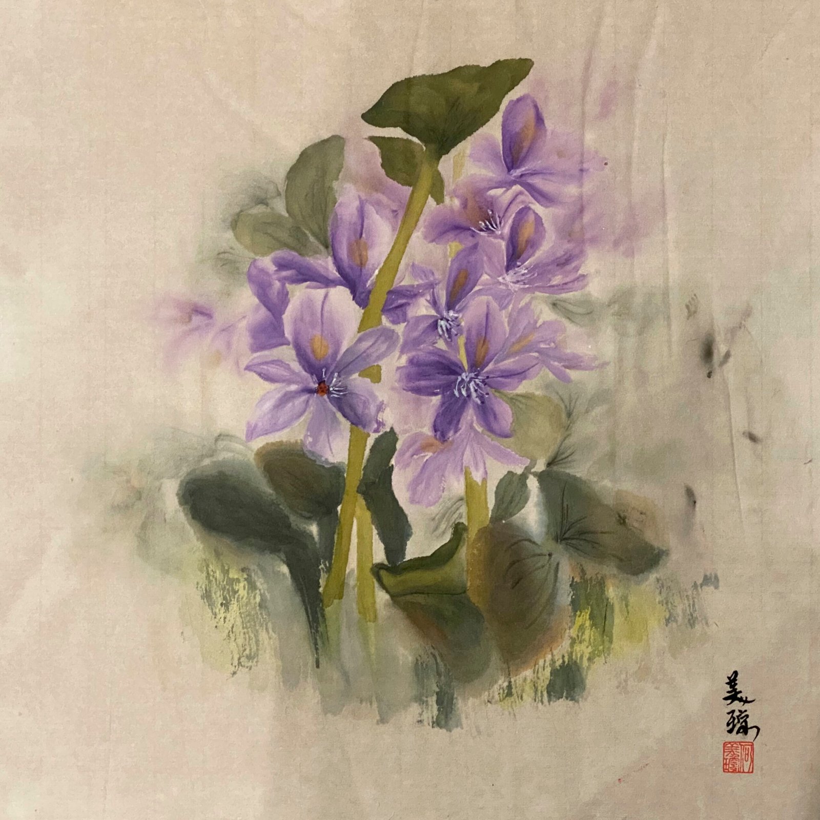 Beauty in the pond_ChineseWatercoloronrice paper_12_ x 12_