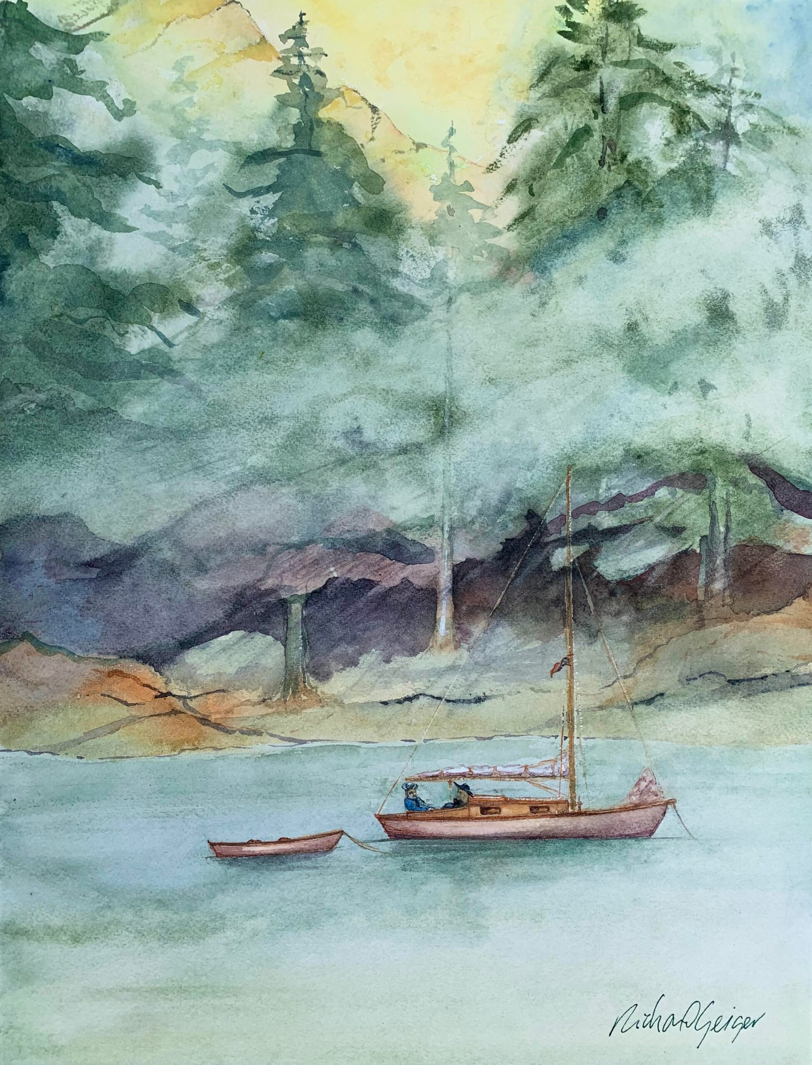 Cruising Narrows Inlet British Columbia_Watercolor_16x12